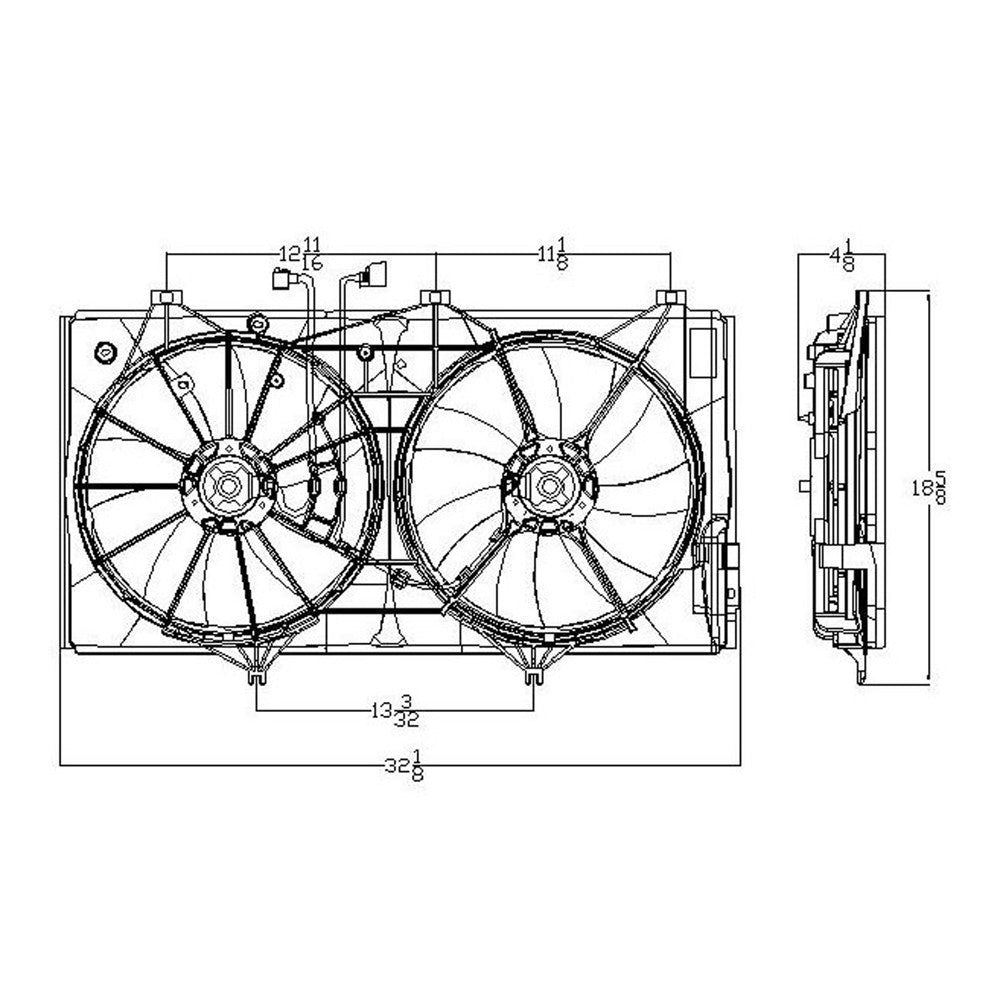 Dual Fan Assembly 2007-2012 Lexus Es350 & Toyota Camry