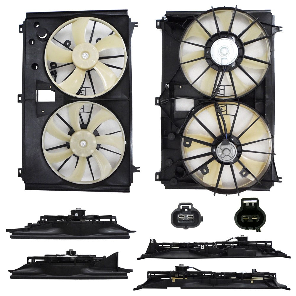 Rear Dual Fan Assembly For Rear Wheel Drive Models 2007-2017 Lexus Ls460