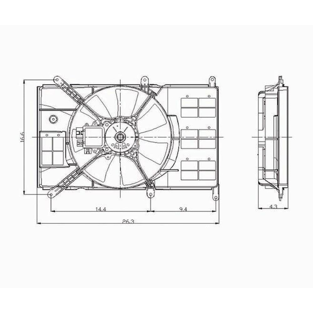 Radiator Fan Assembly 1999-2000 Mitsubishi Galant