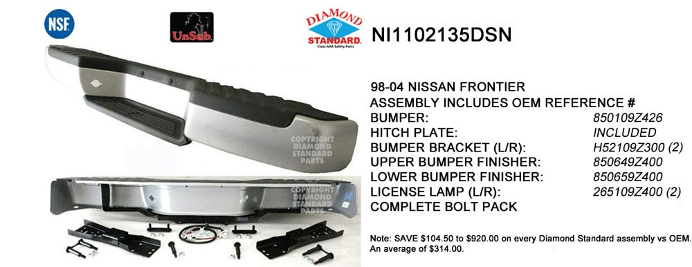 Rear Step Bumper Assembly 1998-2004 Nissan Frontier