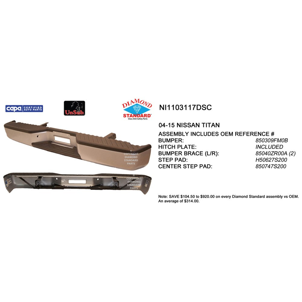Rear Step Bumper Assembly 2004-2015 Nissan Titan