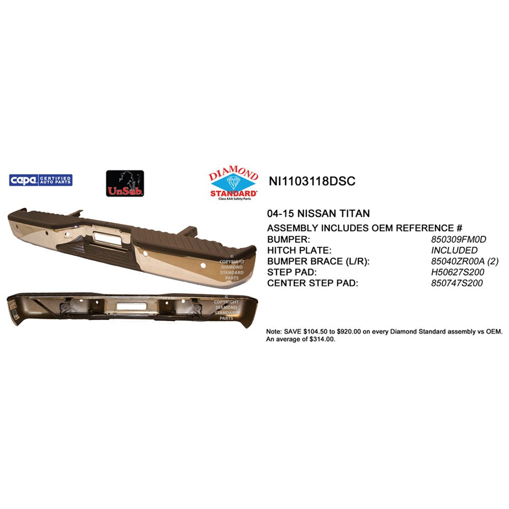 Rear Step Bumper Assembly 2004-2015 Nissan Titan