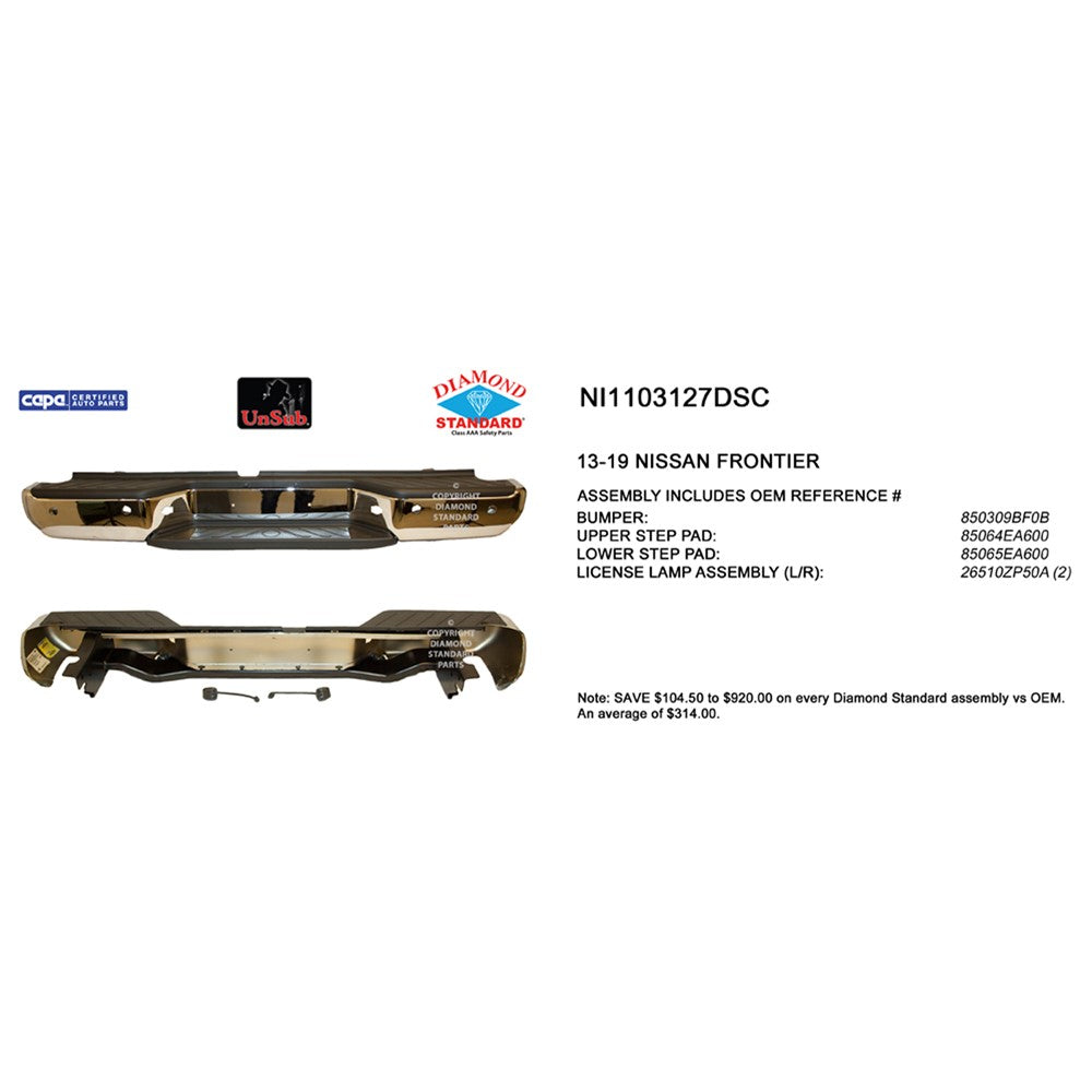 Rear Step Bumper Assembly 2013-2021 Nissan Frontier