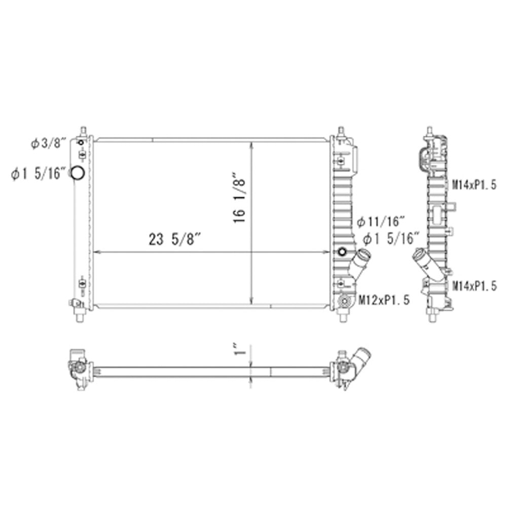 Radiator 2009-2011 Chevrolet Aveo, Aveo5 & Pontiac G3