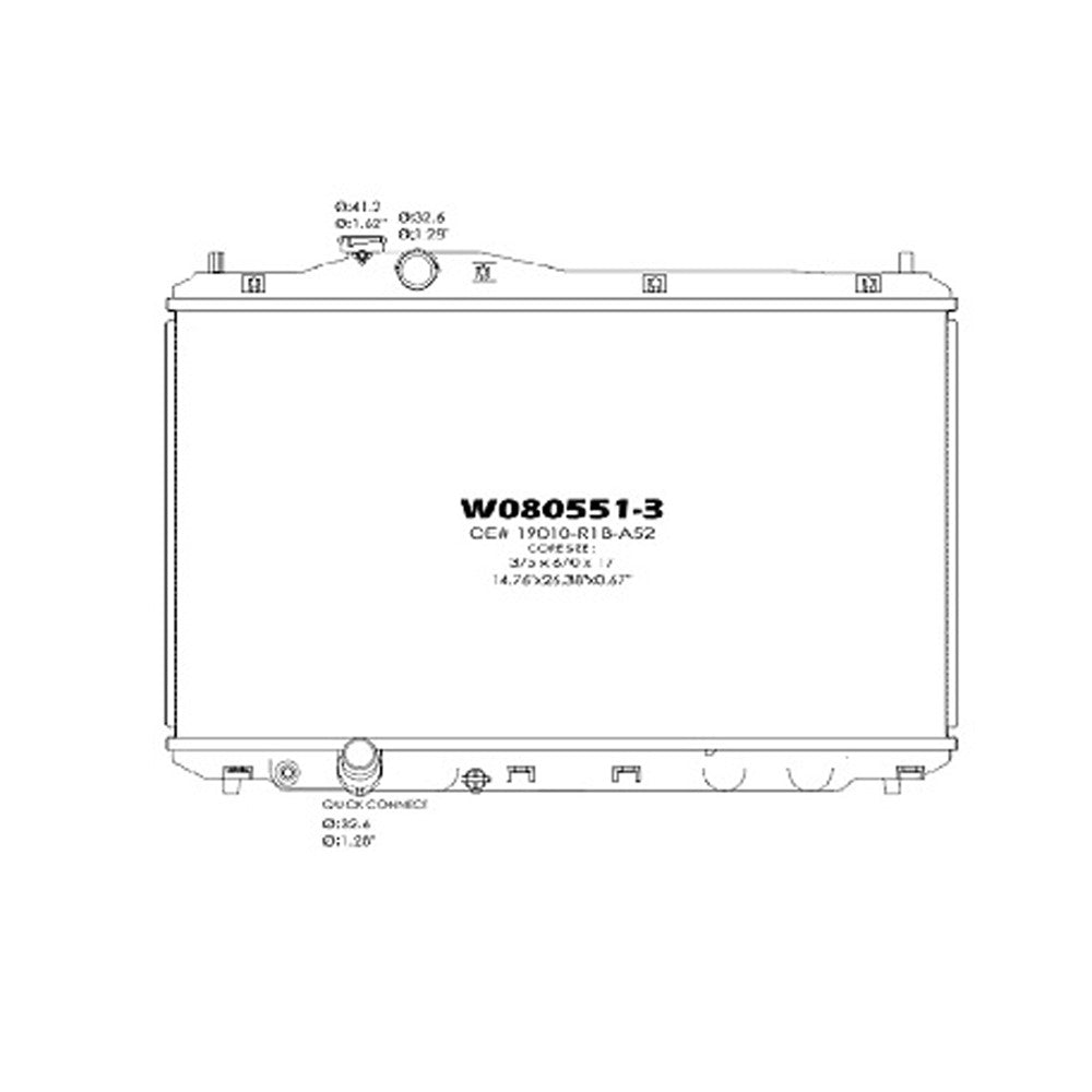 Radiator 2012-2015 Honda Civic & Acura Ilx
