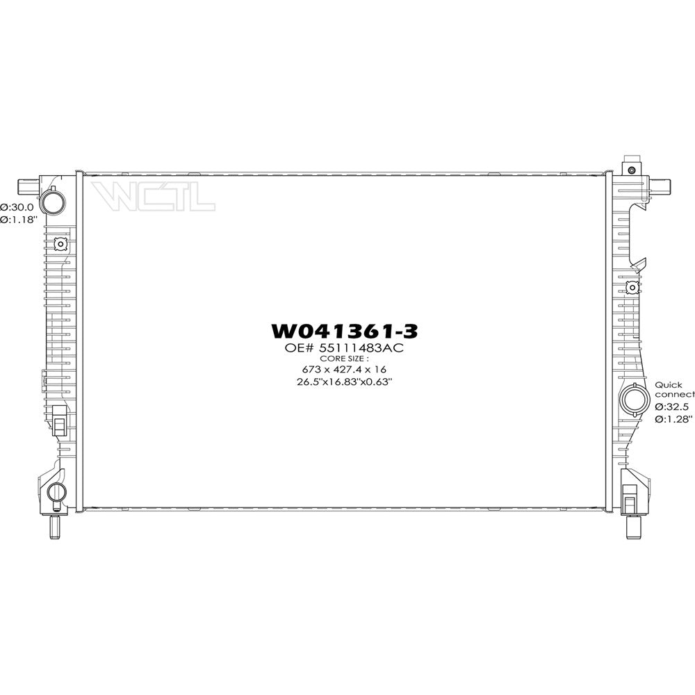 Radiator 2013-2016 Dodge Dart