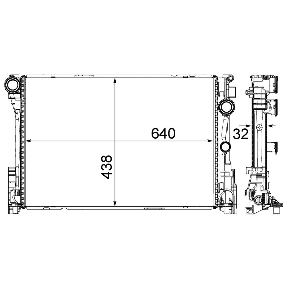 Radiator 2013-2019 Mercedes-Benz Sl550, E250, Sl400, Slk300, Sl450, Slc300, Slc43 Amg