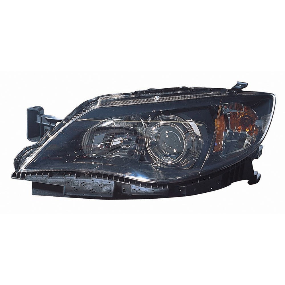 Front Left Driver Side Black Halogen Headlight Assembly 2008-2011 Subaru Impreza, Outback