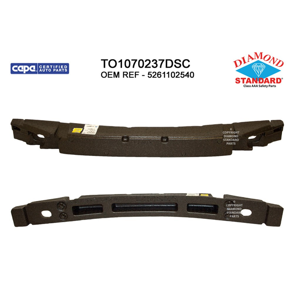 Front Upper Bumper Impact Absorber 2020-2025 Toyota Corolla