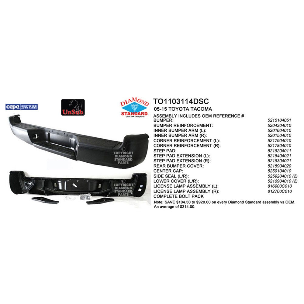 Step Bumper Assembly 2005-2015 Toyota Tacoma
