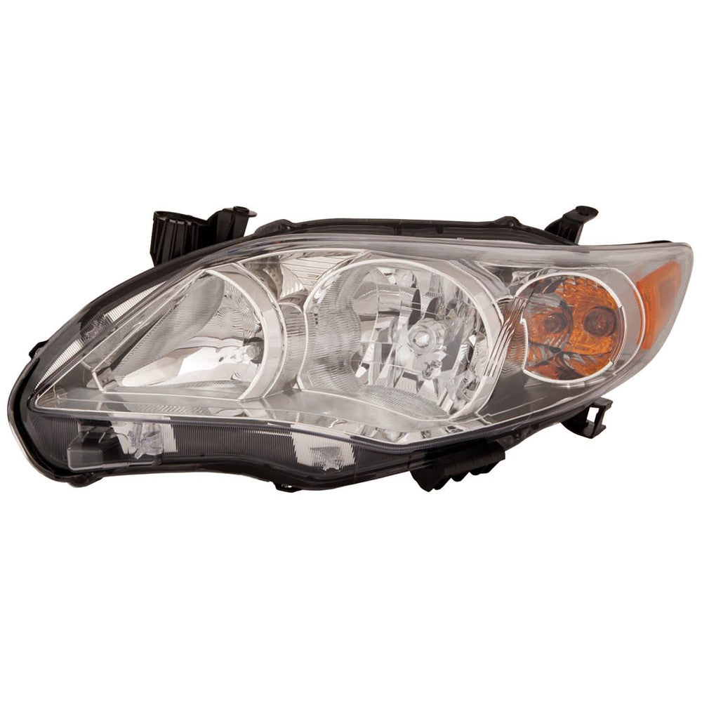 Front Left Driver Side Headlight Assembly With Chrome Bezel 2011-2013 Toyota Corolla