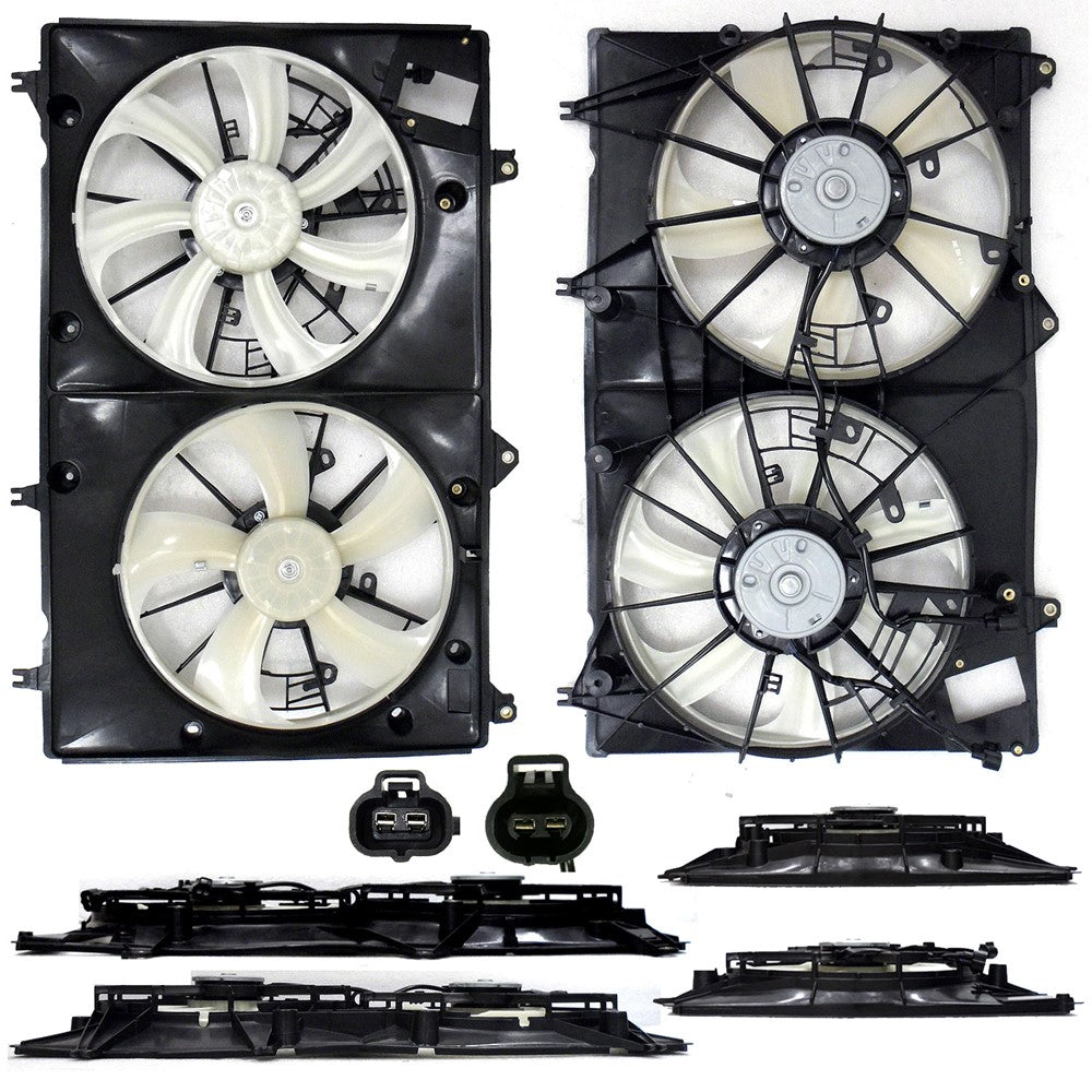 Dual Fan Assembly For Models With 3.5l V6 With Towing Package 2010-2013 Toyota Highlander