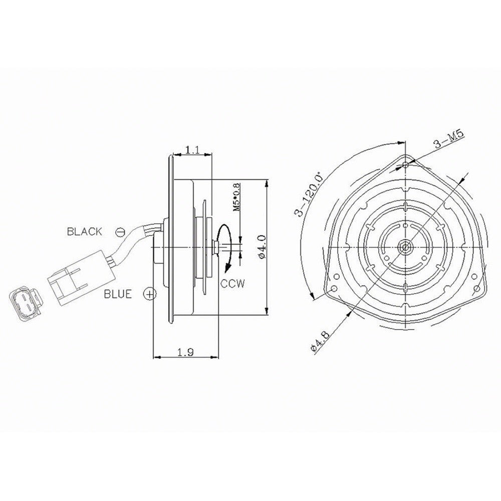 Condenser Fan Mtr 1993-1997 Toyota Corolla