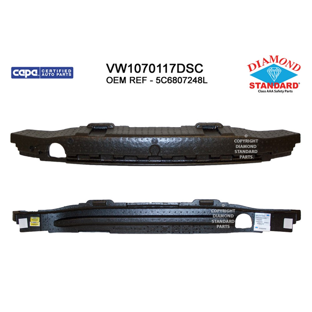 Front Bumper Impact Absorber 2015-2018 Volkswagen Jetta