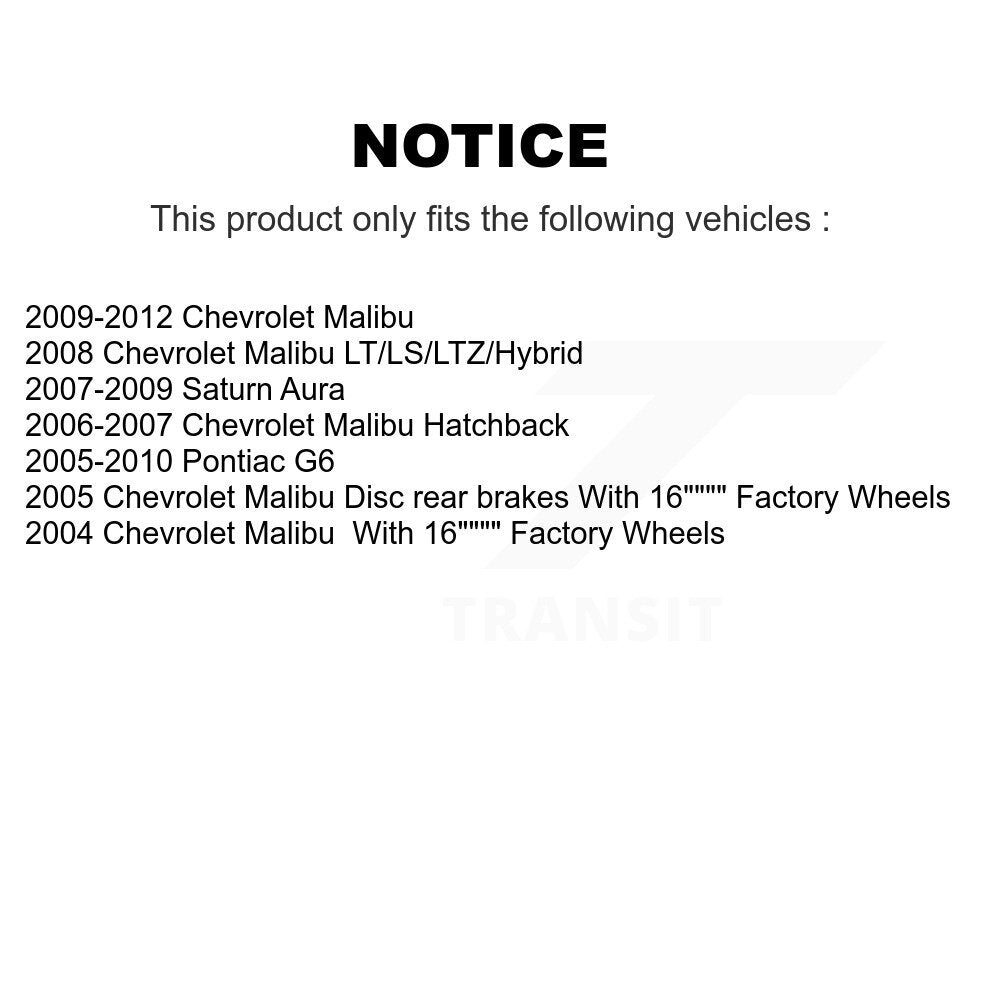 Brake Hydraulic Hose Rear 12-H620476 For Chevrolet Malibu Pontiac G6 Saturn Aura