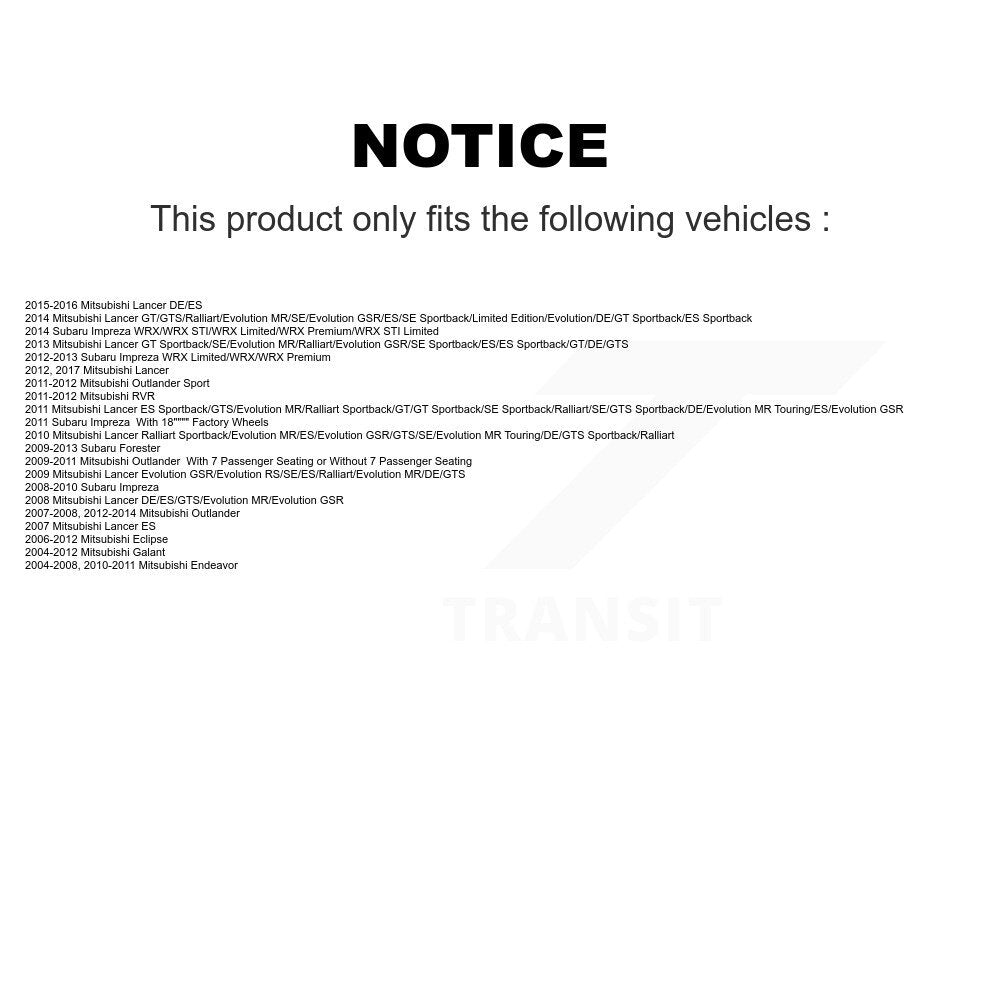 Parking Brake Hardware Kit Rear 13-H17392 For Mitsubishi Subaru Lancer Impreza