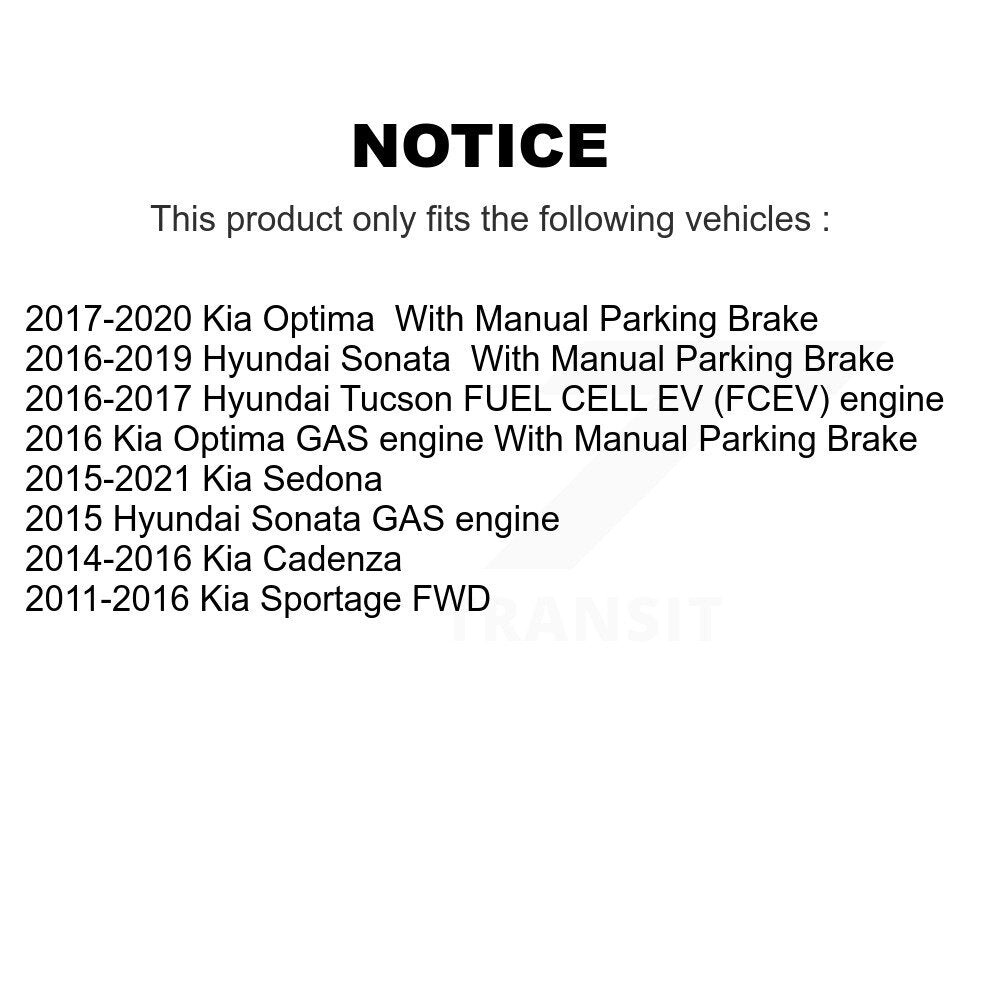 Parking Brake Hardware Kit Rear 13-H17461 For Hyundai Kia Tucson Sonata Sportage