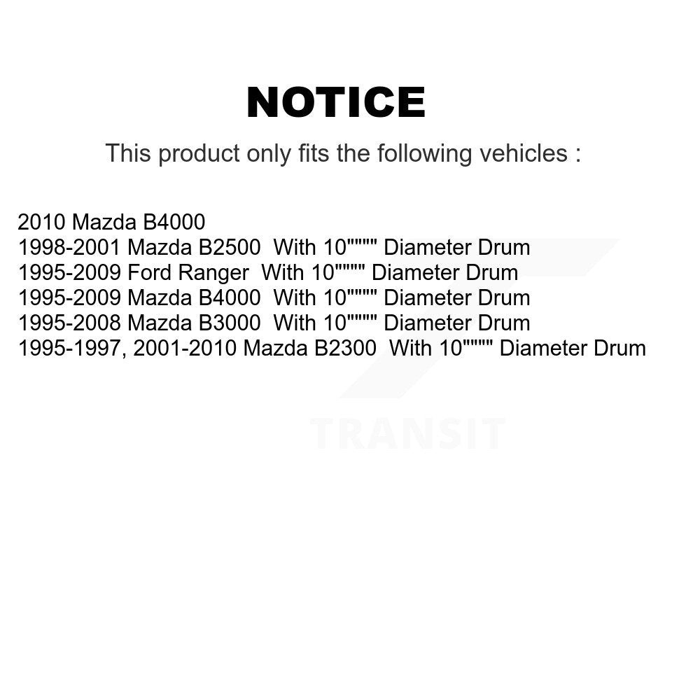 Drum Brake Hardware Kit Rear 13-H7295 For Ford Ranger Mazda B4000 B3000 B2300