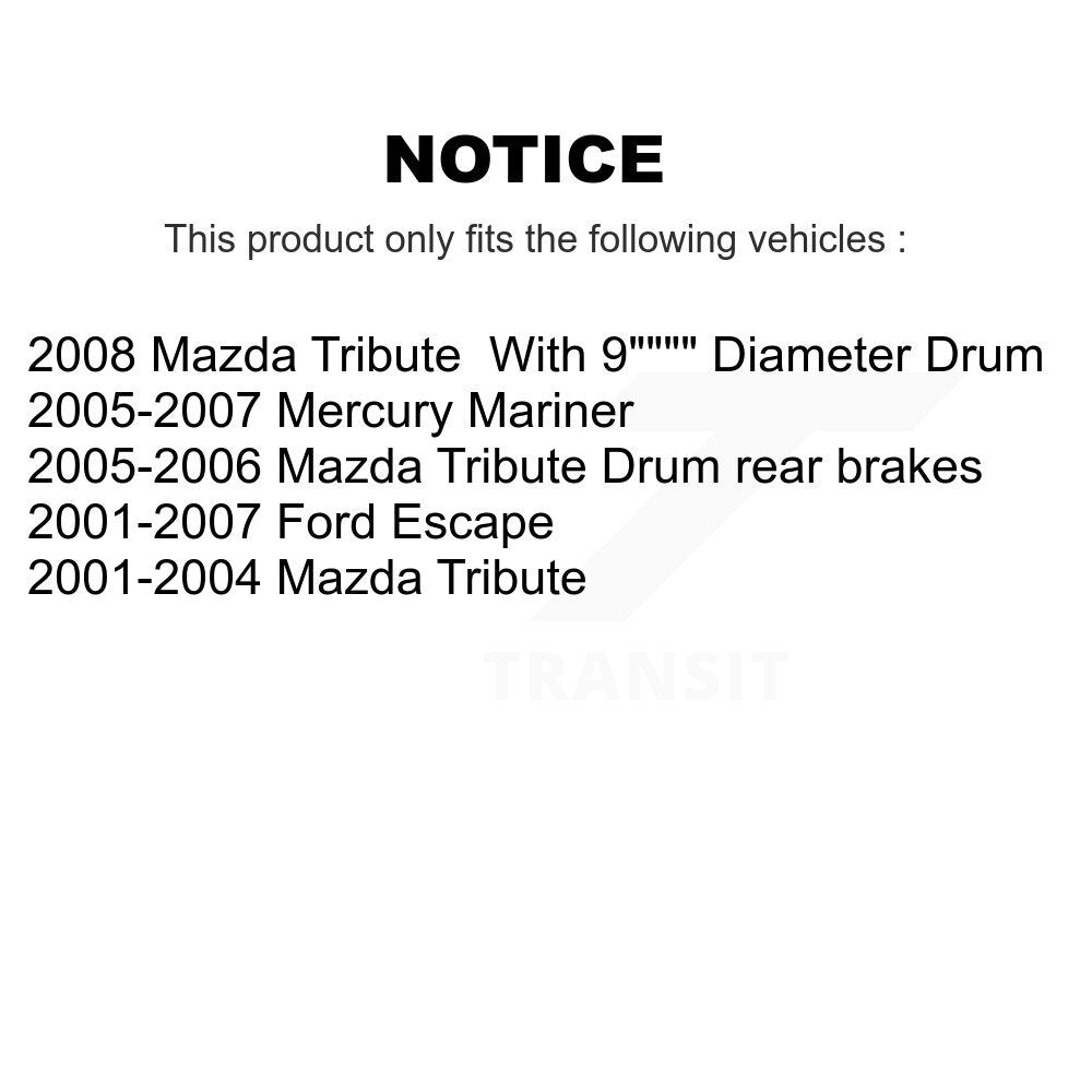 Drum Brake Hardware Kit Rear 13-H7310 For Ford Escape Mazda Tribute Mercury