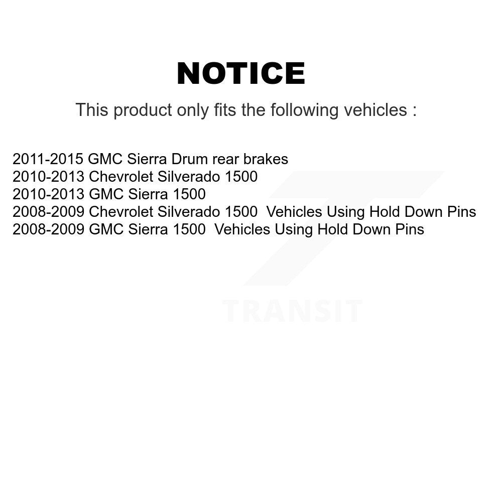 Drum Brake Hardware Kit Rear 13-H7365 For GMC Sierra 1500 Chevrolet Silverado