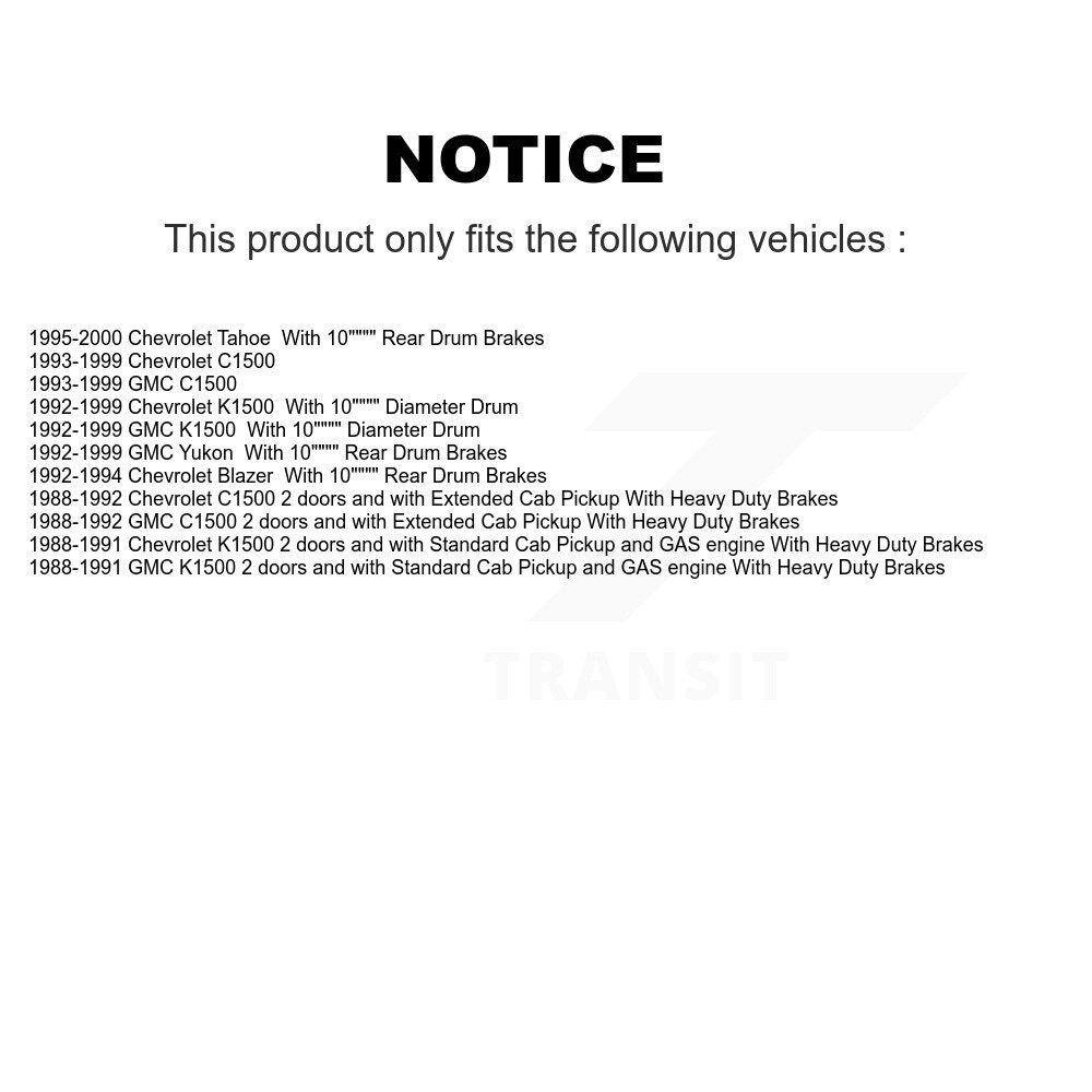 Drum Brake Wheel Cylinder Rear 14-WC370189 For Chevrolet K1500 GMC C1500 Tahoe