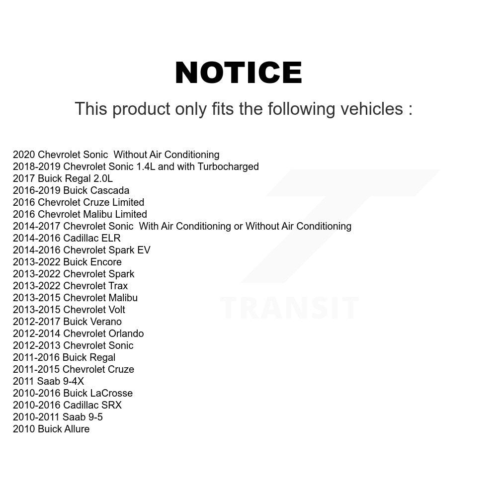 Cabin Air Filter 54-24191 For Chevrolet Cruze Buick Encore Trax Spark Sonic SRX