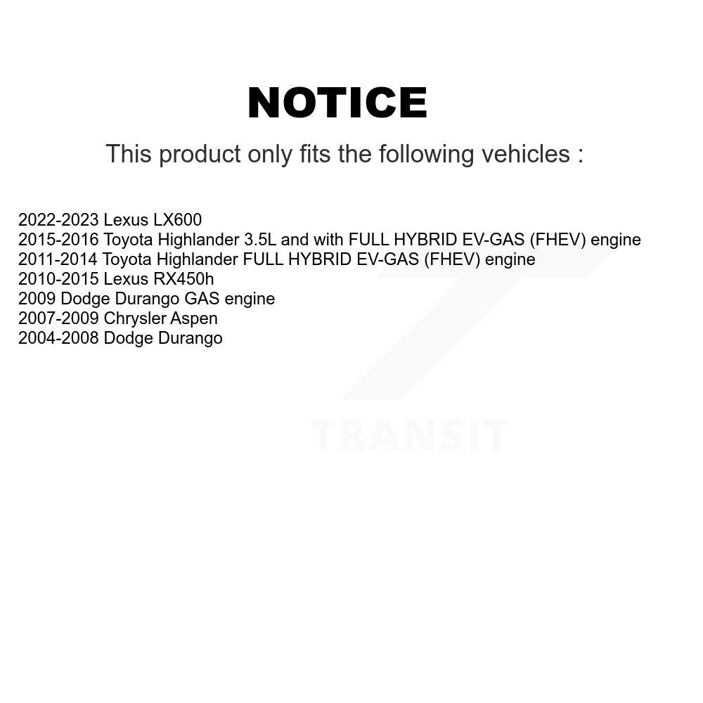 Air Filter 57-42750 For Toyota Highlander Lexus RX450h Dodge Durango Chrysler