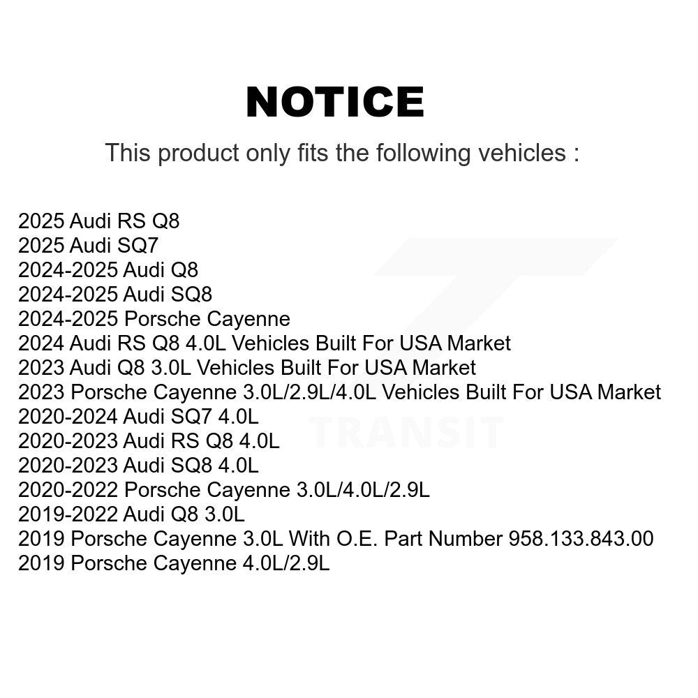 Air Filter 57-WA11100 For Porsche Cayenne Audi Q8 Macan SQ8 RS SQ7