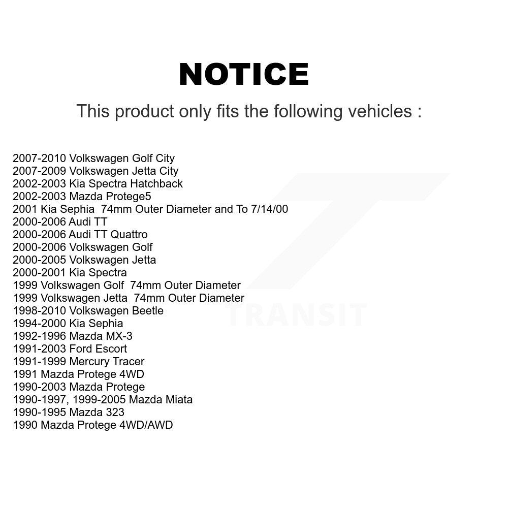 Wheel Bearing 70-510013 For Volkswagen Jetta Mazda Miata Beetle Golf City Audi
