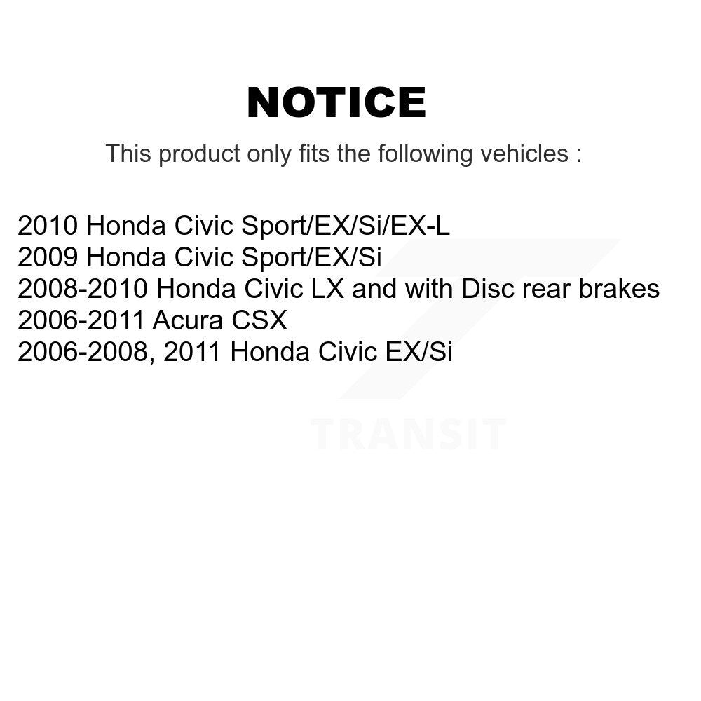 Wheel Bearing Hub Assembly Rear 70-512256 For Honda Civic Acura CSX