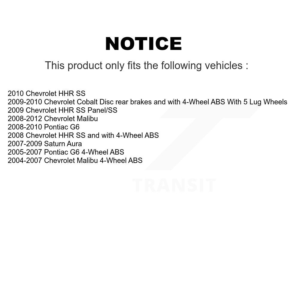 Wheel Bearing Hub Assembly Rear 70-512285 For Chevrolet Malibu Cobalt Pontiac G6