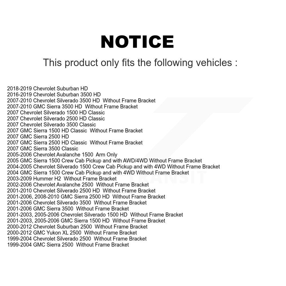 Steering Idler Arm Front 72-K6535 For Chevrolet GMC Sierra 2500 HD Silverado H2