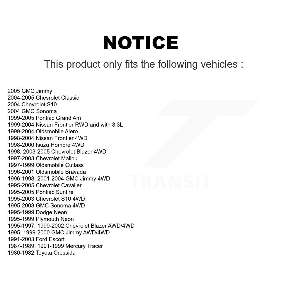 Suspension Stabilizer Bar Link Kit Front 72-K6600 For Chevrolet Pontiac Cavalier