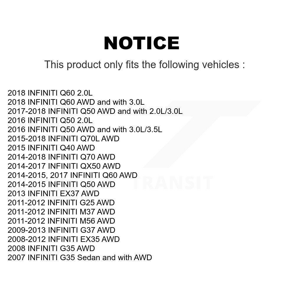 Suspension Stabilizer Bar Link Kit Front Right 72-K750209 For INFINITI Q50 G37
