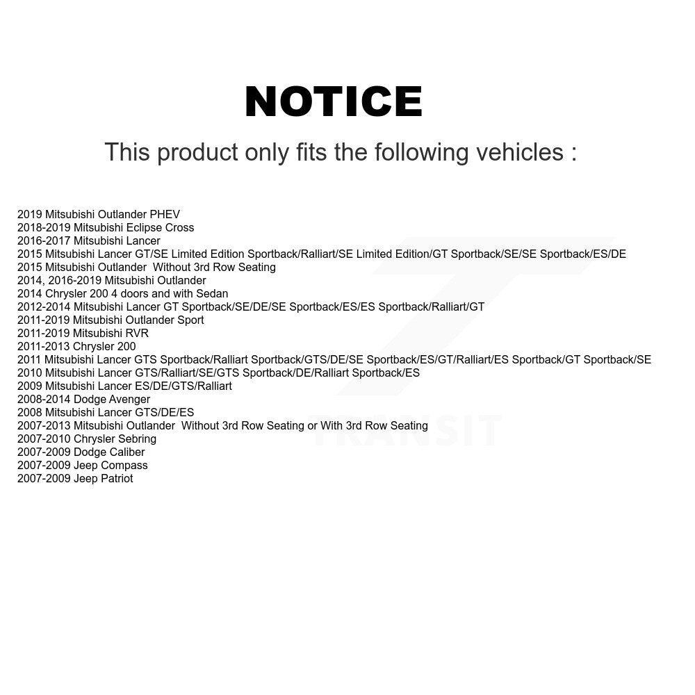 Suspension Stabilizer Bar Link Kit Rear 72-K750289 For Mitsubishi Outlander RVR