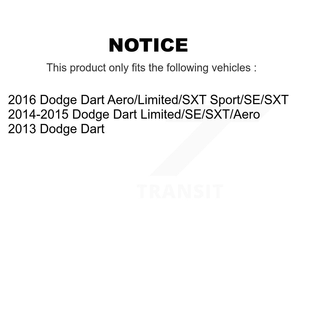 Suspension Strut Hardware Kit Front Left 73-909987 For Dodge Dart