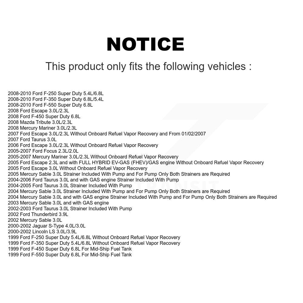 Electric Fuel Pump AGY-00210030 For Ford Escape F-350 Super Duty Focus F-250 LS