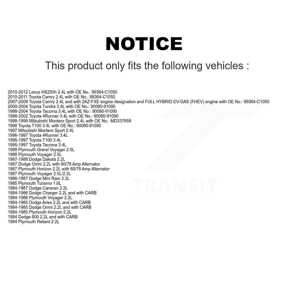 Accessory Drive Belt BAN-4PK1050 For Toyota Camry 4Runner Tacoma Tundra Lexus