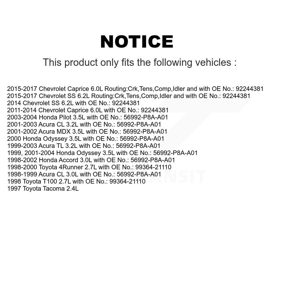 Accessory Drive Belt BAN-4PK1110 For Honda Accord Odyssey Acura Toyota 4Runner