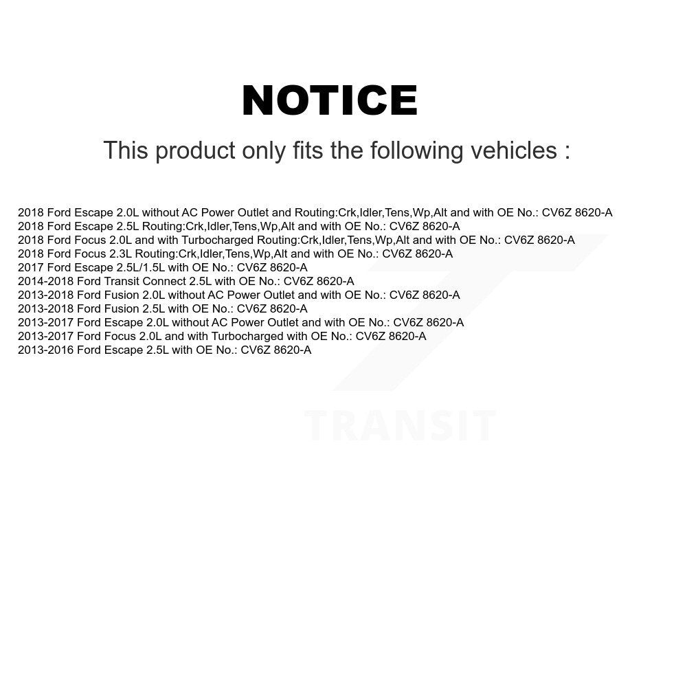 Accessory Drive Belt BAN-4PK1360 For Ford Escape Focus Fusion Transit Connect