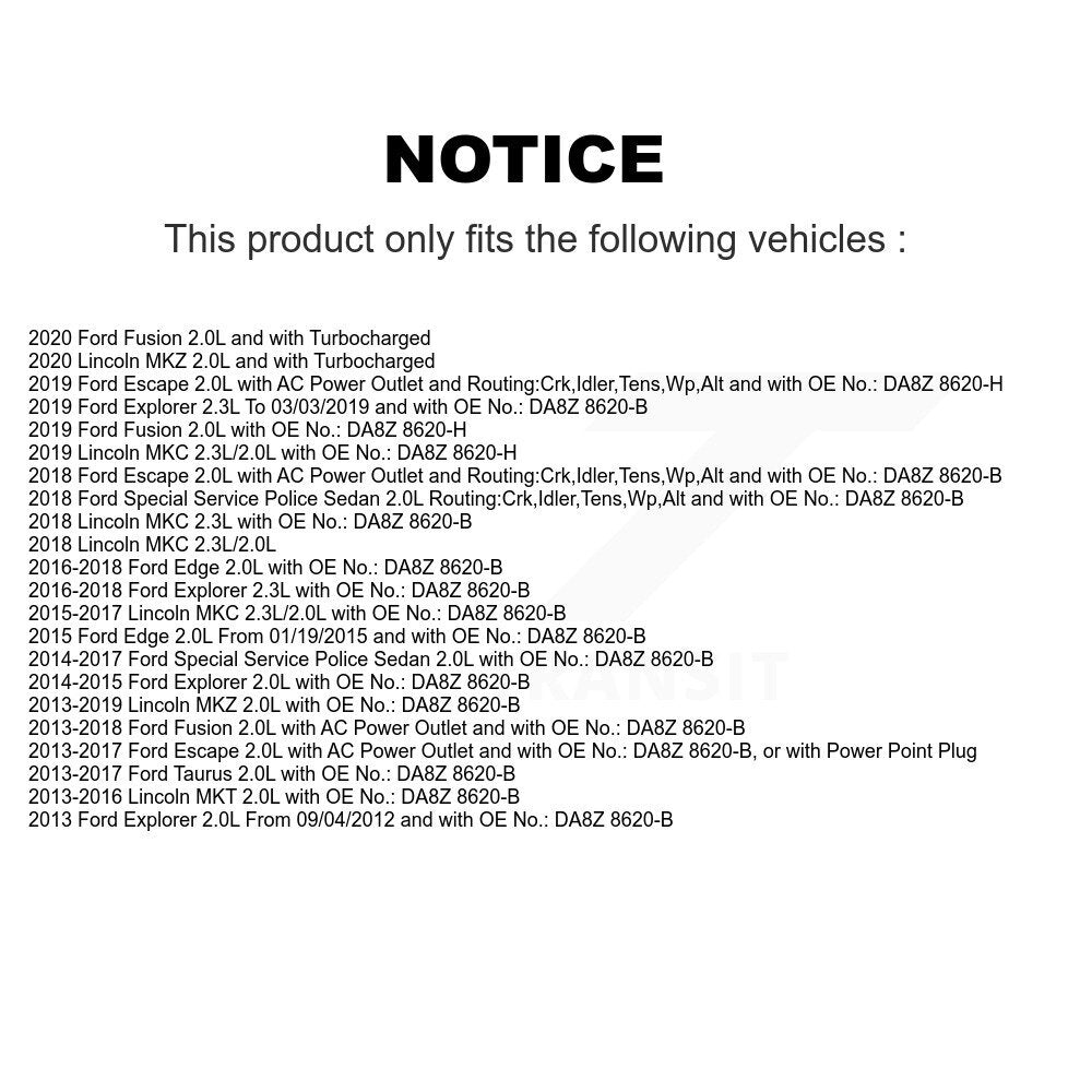 Accessory Drive Belt BAN-4PK1370 For Ford Escape Fusion Explorer Edge Lincoln