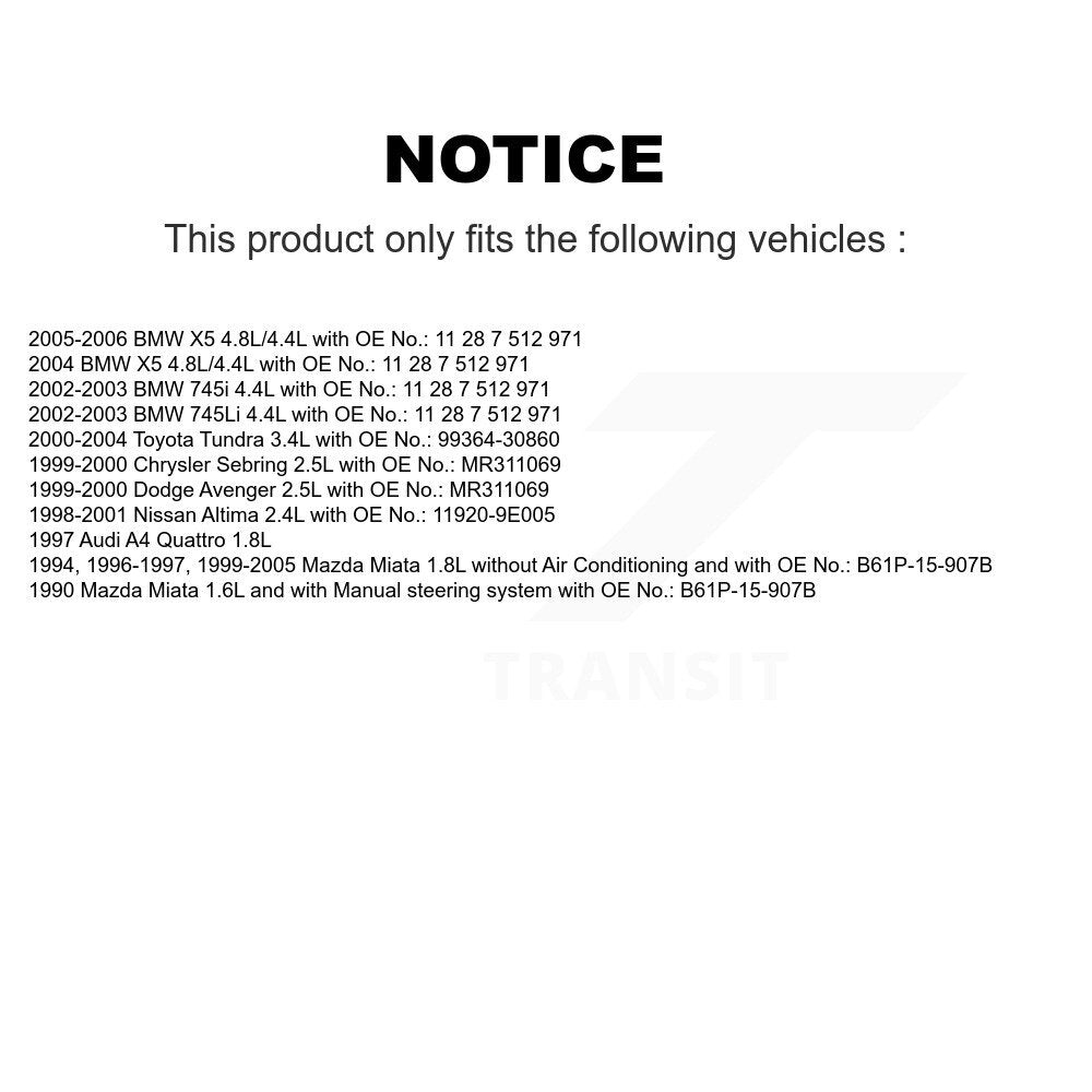 Accessory Drive Belt BAN-4PK860 For Mazda Miata Toyota Tundra BMW X5 Nissan 745i