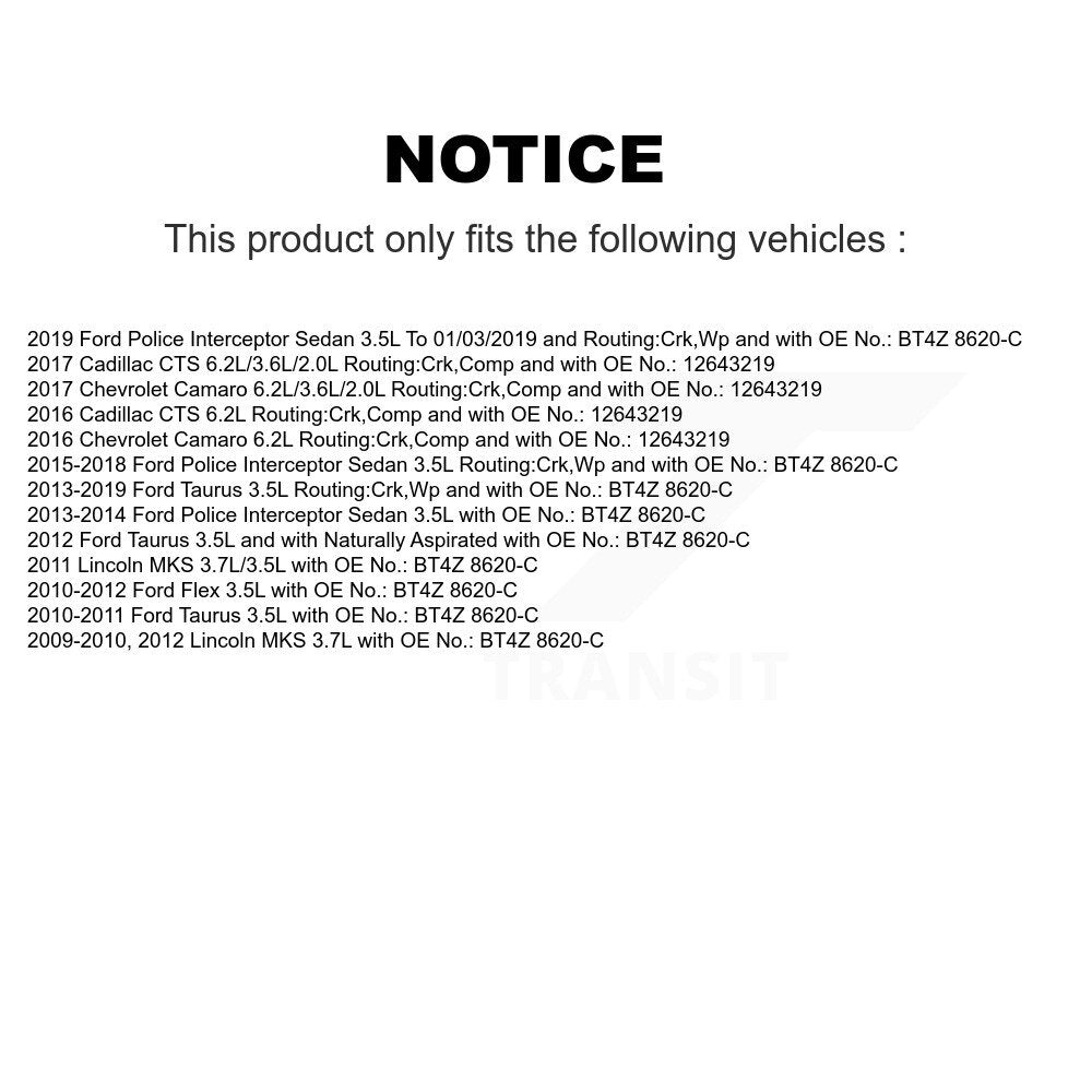 Accessory Drive Belt BAN-4PK907F For Ford Taurus Flex Police Interceptor Sedan