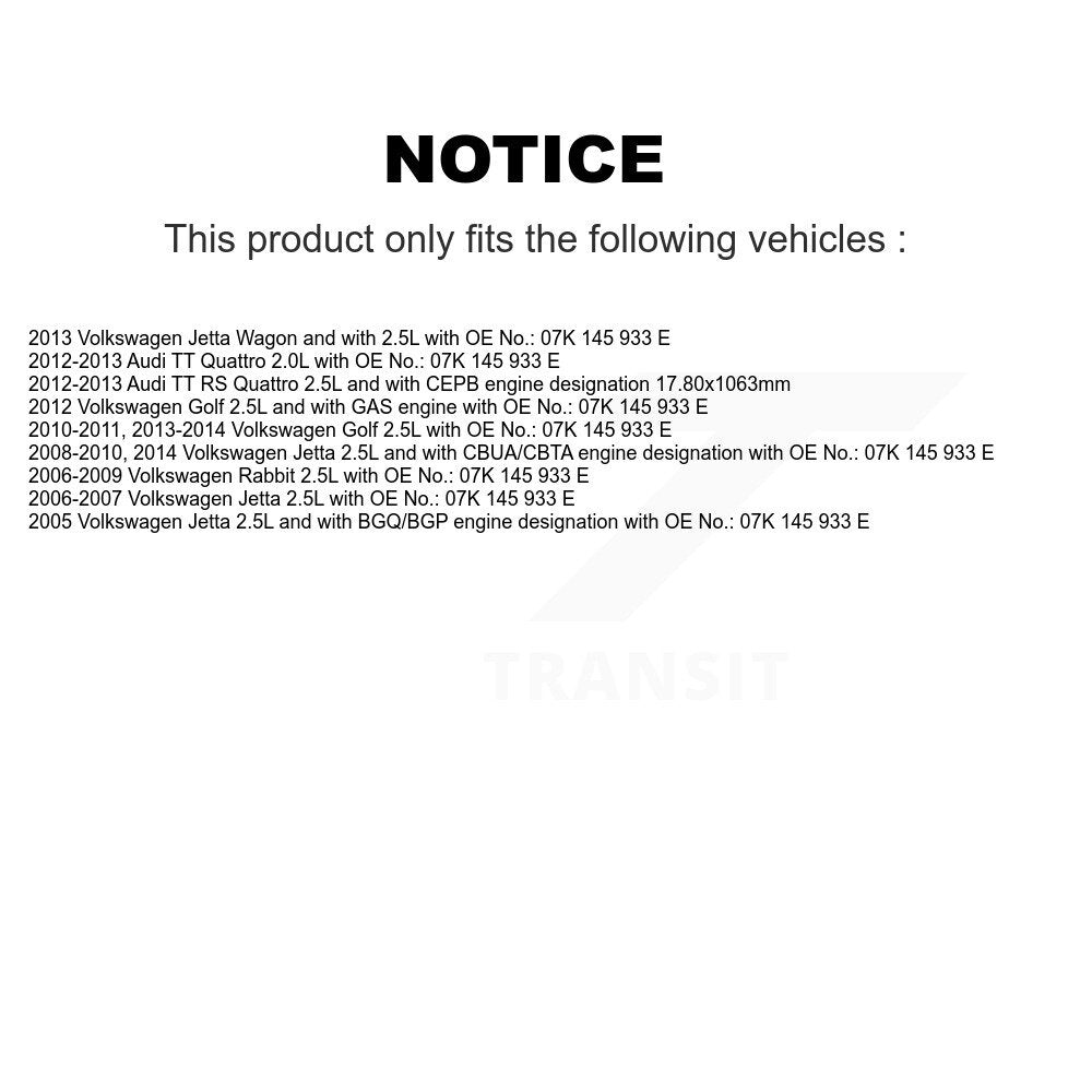 Accessory Drive Belt BAN-5PK1060 For Volkswagen Jetta Golf Rabbit Audi TT RS
