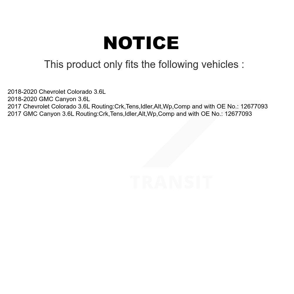 Accessory Drive Belt BAN-5PK1890 For Chevrolet Colorado GMC Canyon 3.6L