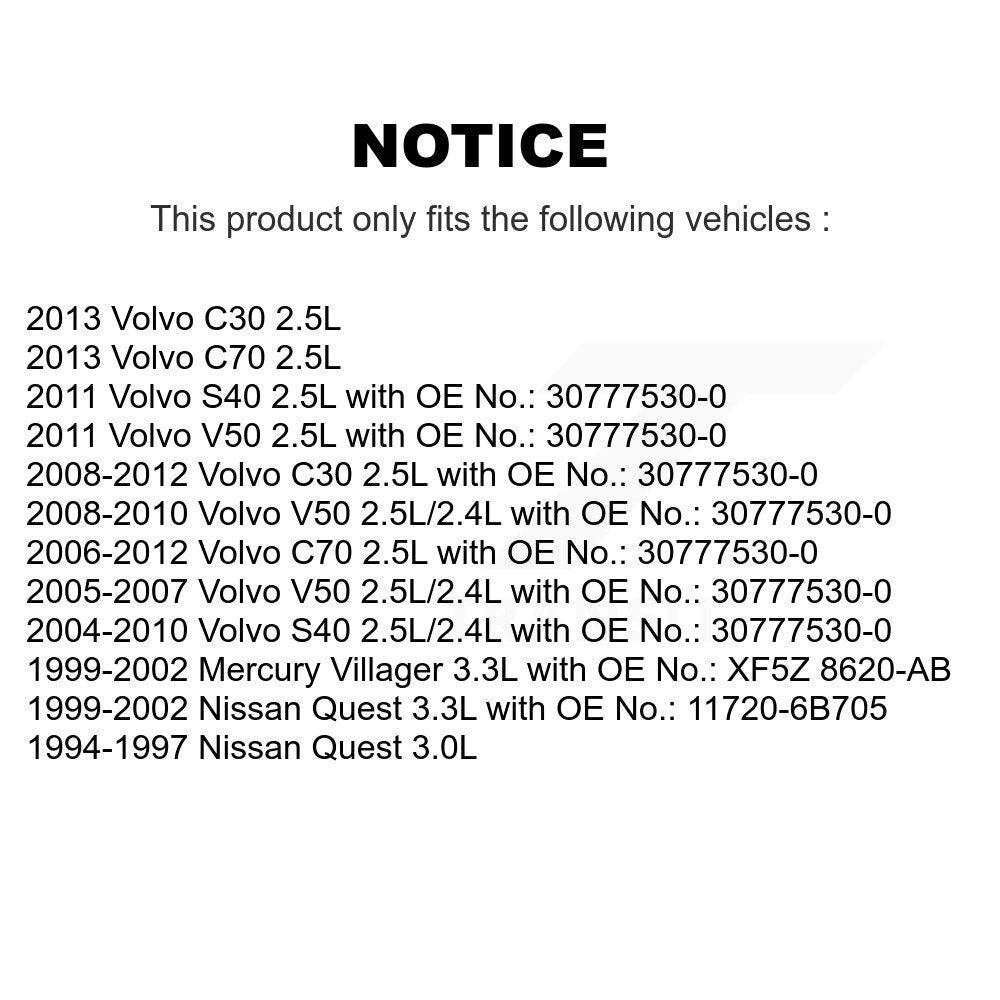 Accessory Drive Belt BAN-5PK850 For Volvo S40 C30 V50 C70 Nissan Quest Mercury