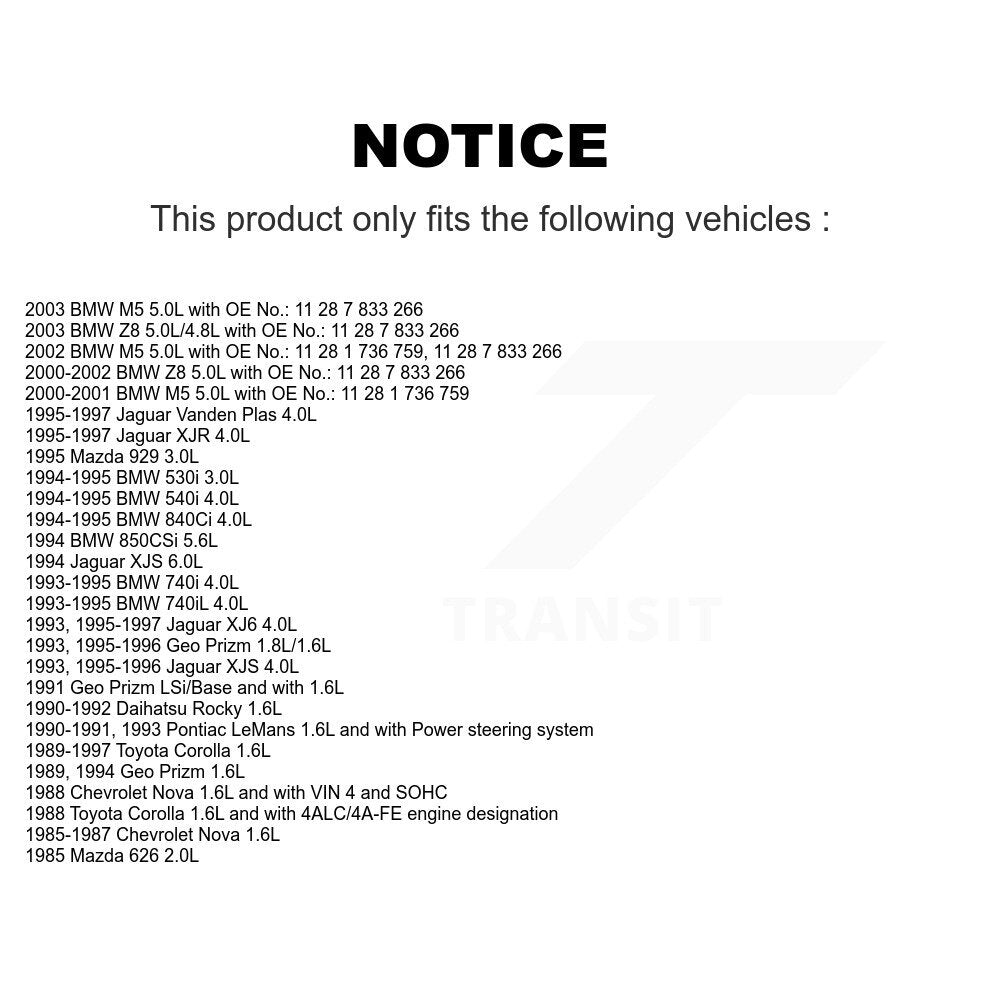 Accessory Drive Belt BAN-5PK980 For Toyota Corolla Jaguar BMW XJS M5 Vanden Plas