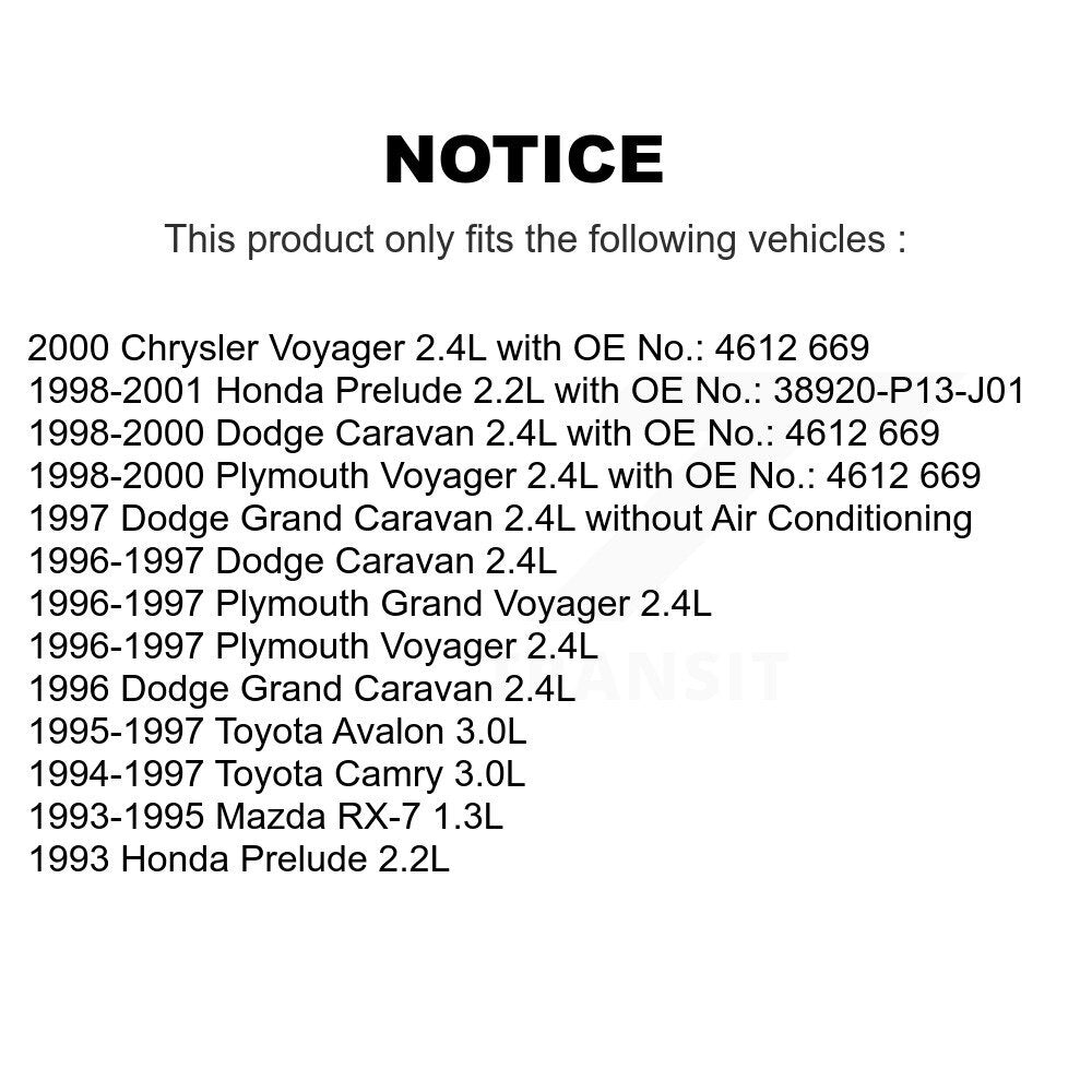 Accessory Drive Belt BAN-6PK1045 For Toyota Camry Dodge Honda Prelude Caravan