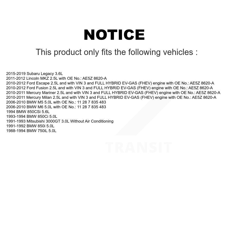 Accessory Drive Belt BAN-6PK1080 For Ford Escape Fusion Subaru Legacy Lincoln M5