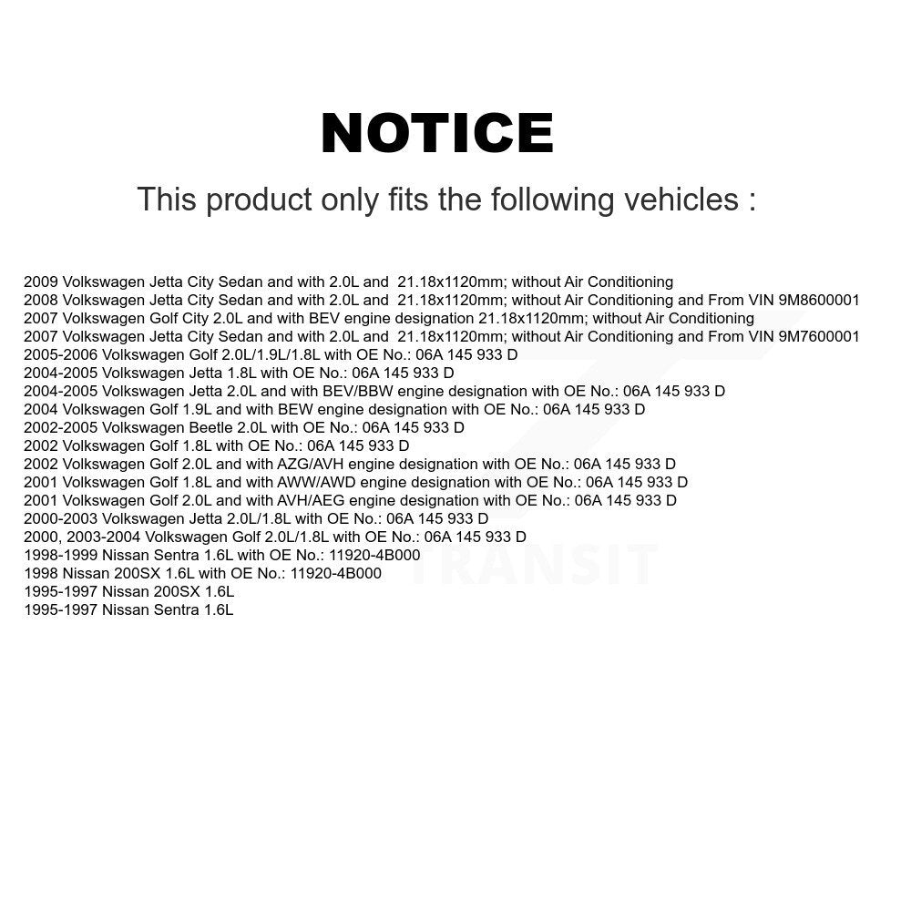 Accessory Drive Belt BAN-6PK1120 For Volkswagen Jetta Golf City Beetle Nissan